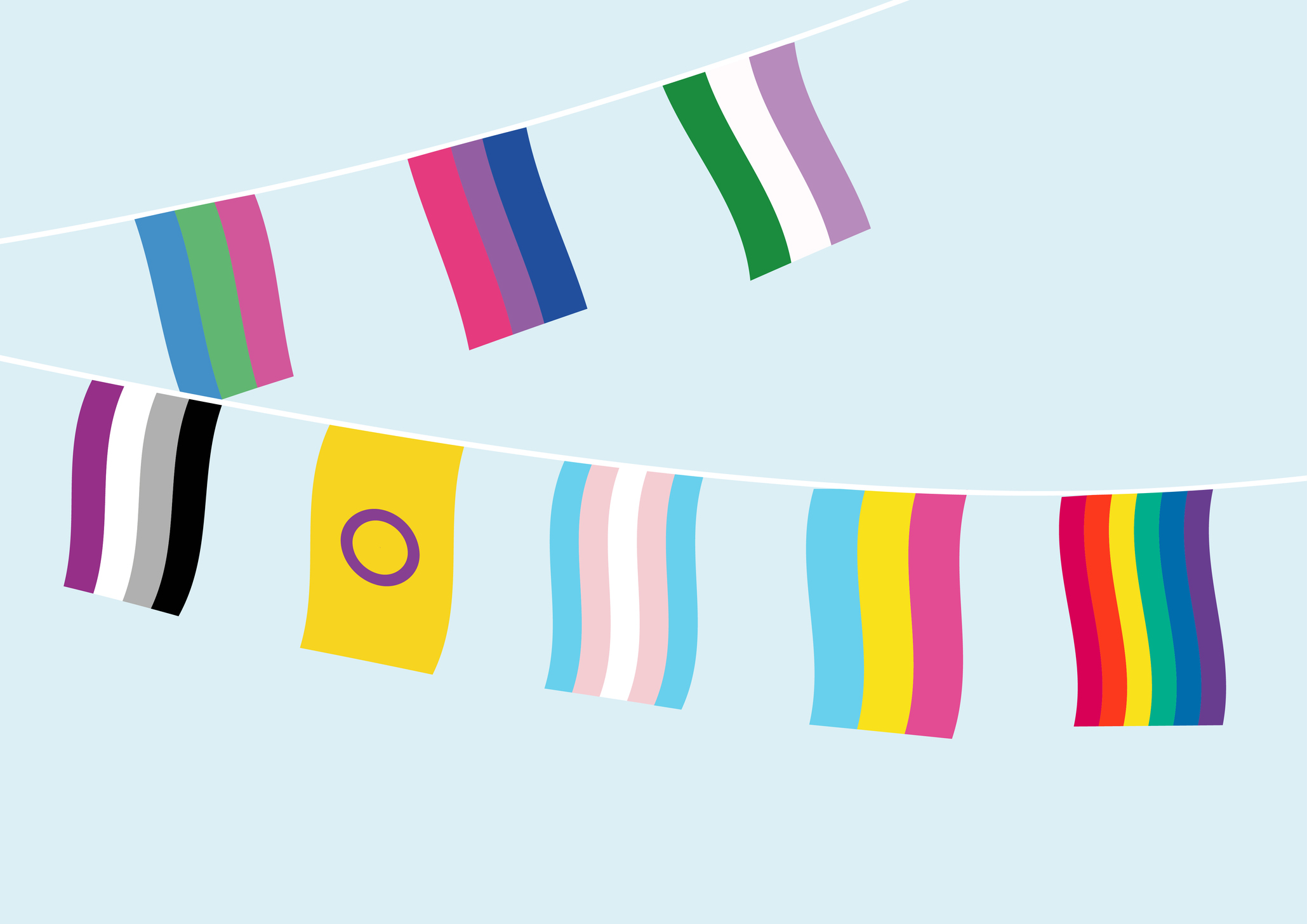Flags LGBTQIA. Pride month